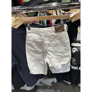 Vintage 90s Marithe Francois Girbaud White High Waisted Bermuda Denim Shorts 3/4